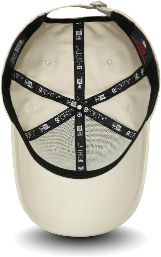 New York Yankees MLB League Essential 9FORTY Strapback New Era Stone/Black Official Team Hat Sports Fan Cap Official NFL Team Hat Football Fan Cap