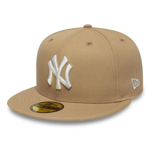 New York Yankees MLB League Essential 59FIFTY Fitted Cap New Era Beige/White Official Team Hat Sports Fan Cap Official NFL Team Hat Football Fan Cap