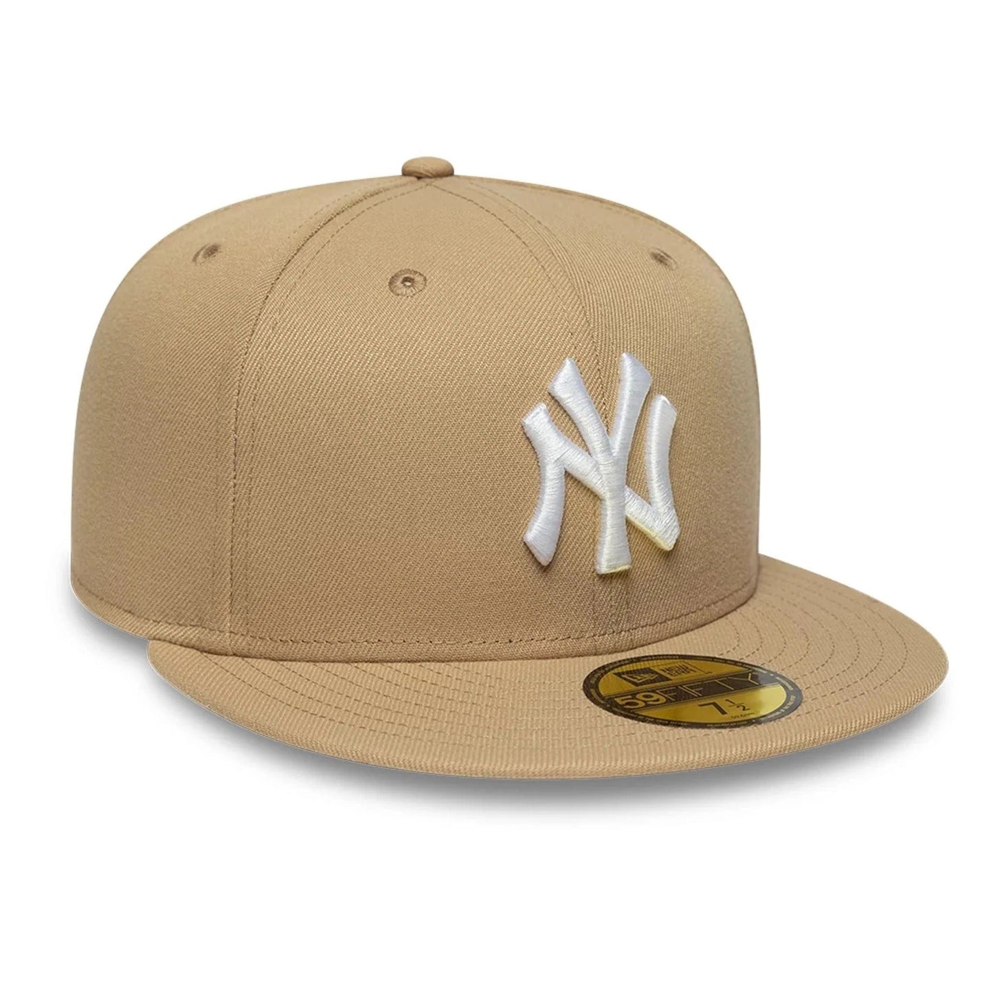 New York Yankees MLB League Essential 59FIFTY Fitted Cap New Era Beige/White Official Team Hat Sports Fan Cap Official NFL Team Hat Football Fan Cap