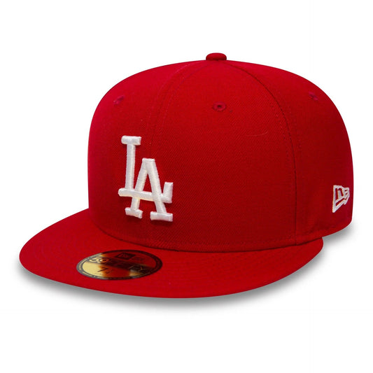 Los Angeles Dodgers MLB League Essential 59FIFTY Fitted New Era Red/White Official Team Hat Sports Fan Cap Official NFL Team Hat Football Fan Cap