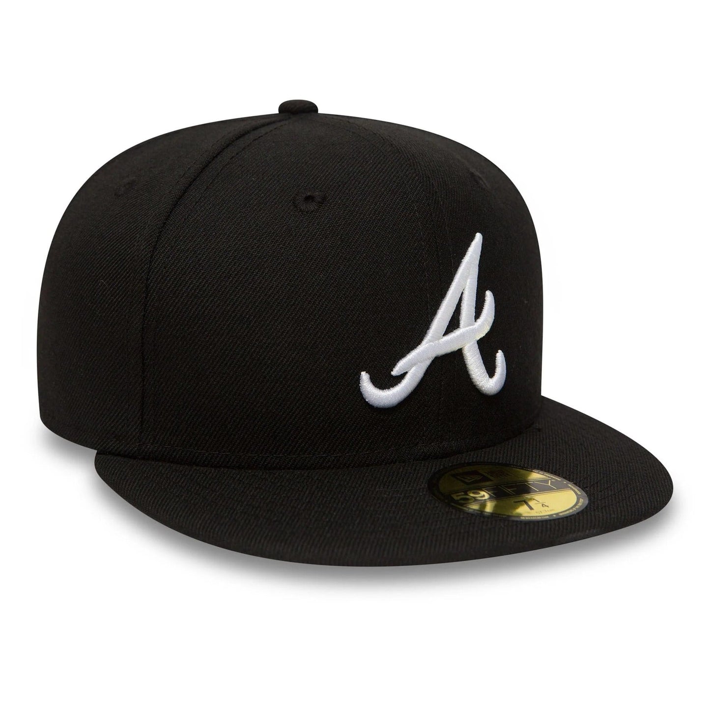 Atlanta Braves MLB League Essential 59FIFTY Fitted New Era Black/White Official Team Hat Sports Fan Cap Official NFL Team Hat Football Fan Cap
