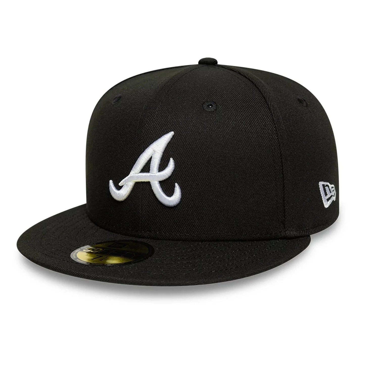 Atlanta Braves MLB League Essential 59FIFTY Fitted New Era Black/White Official Team Hat Sports Fan Cap Official NFL Team Hat Football Fan Cap