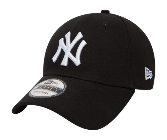 New York Yankees MLB League Essential 9FORTY Strapback New Era Black/White Official Team Hat Sports Fan Cap Official NFL Team Hat Football Fan Cap