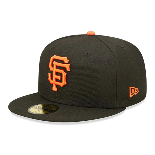 San Francisco Giants MLB AC Perf 59FIFTY Fitted New Era Black/Orange Official Team Hat Sports Fan Cap Official NFL Team Hat Football Fan Cap