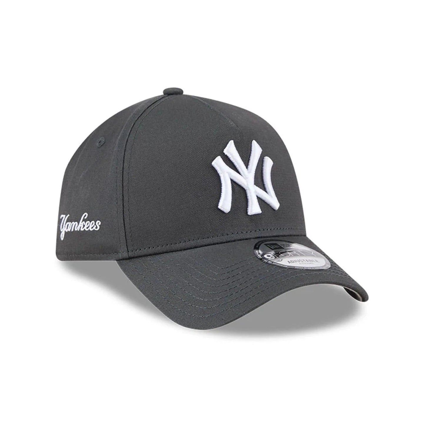 New York Yankees MLB Script A-Frame Snapback New Era Grey Official Sports Fan Gear Official NFL Fan Gear