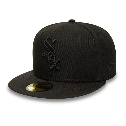 Chicago White Sox MLB League Essential 59FIFTY Fitted New Era Black/Black Official Team Hat Sports Fan Cap Official NFL Team Hat Football Fan Cap