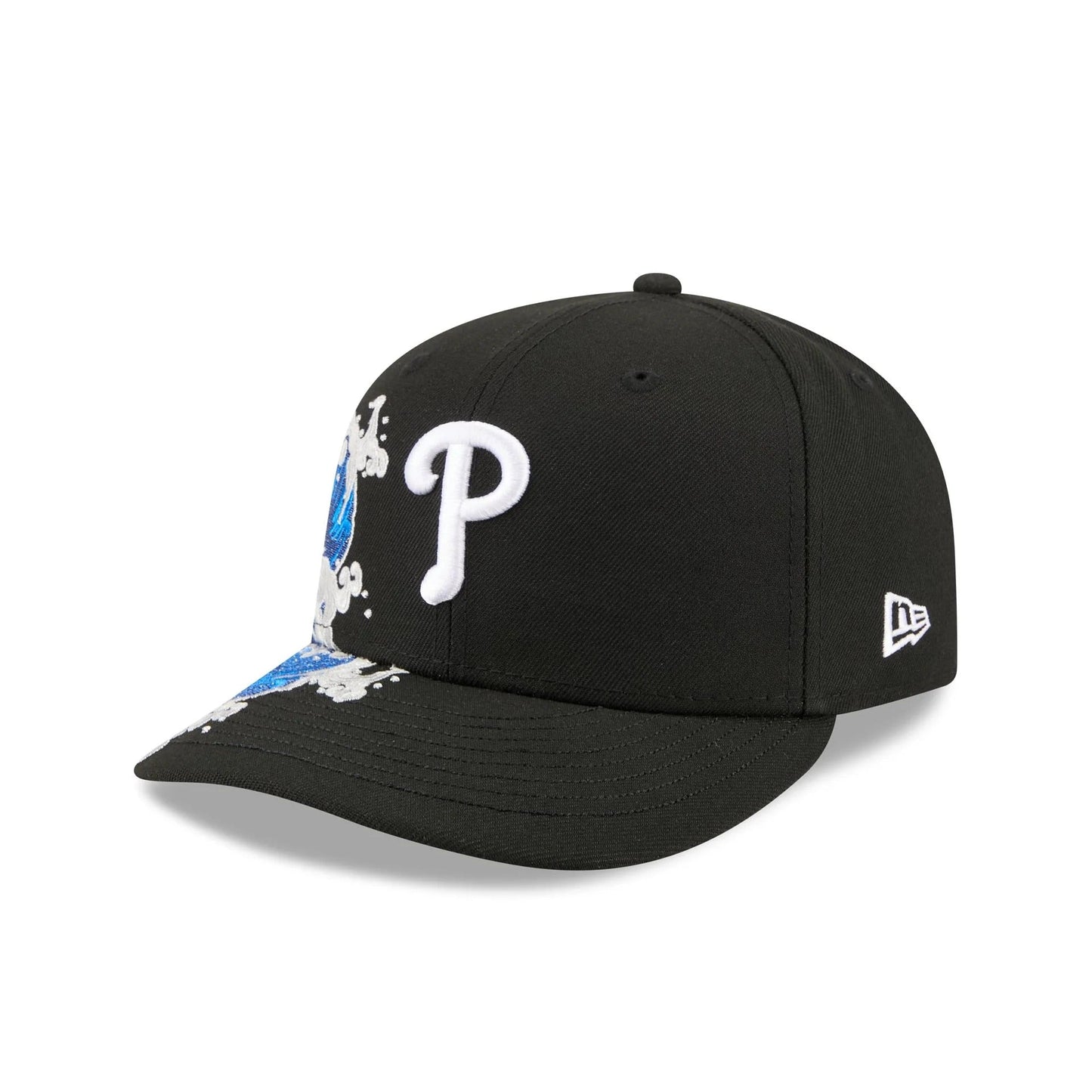 Philadelphia Phillies MLB Waves 59FIFTY Fitted New Era Black/White Official Team Hat Sports Fan Cap Official NFL Team Hat Football Fan Cap