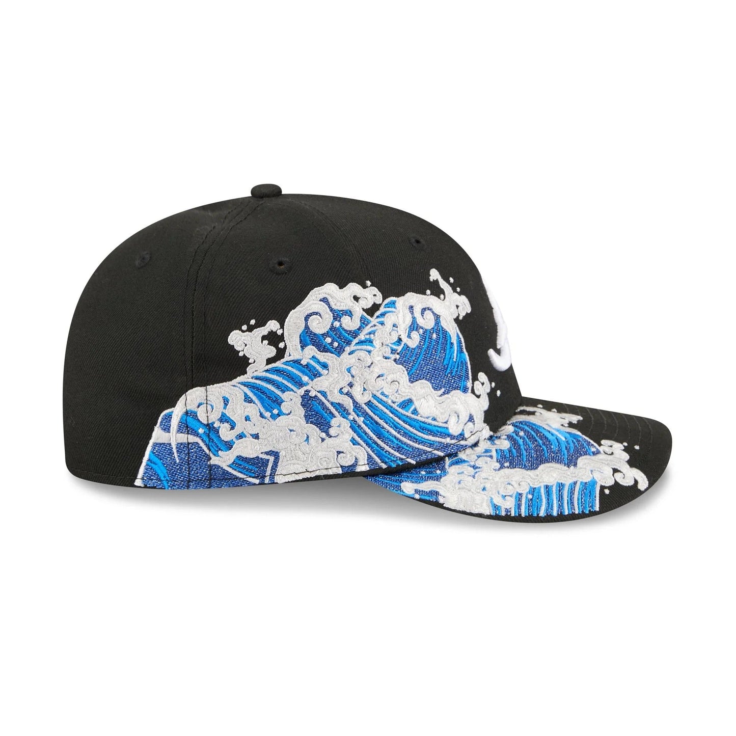 Atlanta Braves MLB Waves 59FIFTY Fitted New Era Black/White Official Team Hat Sports Fan Cap Official NFL Team Hat Football Fan Cap
