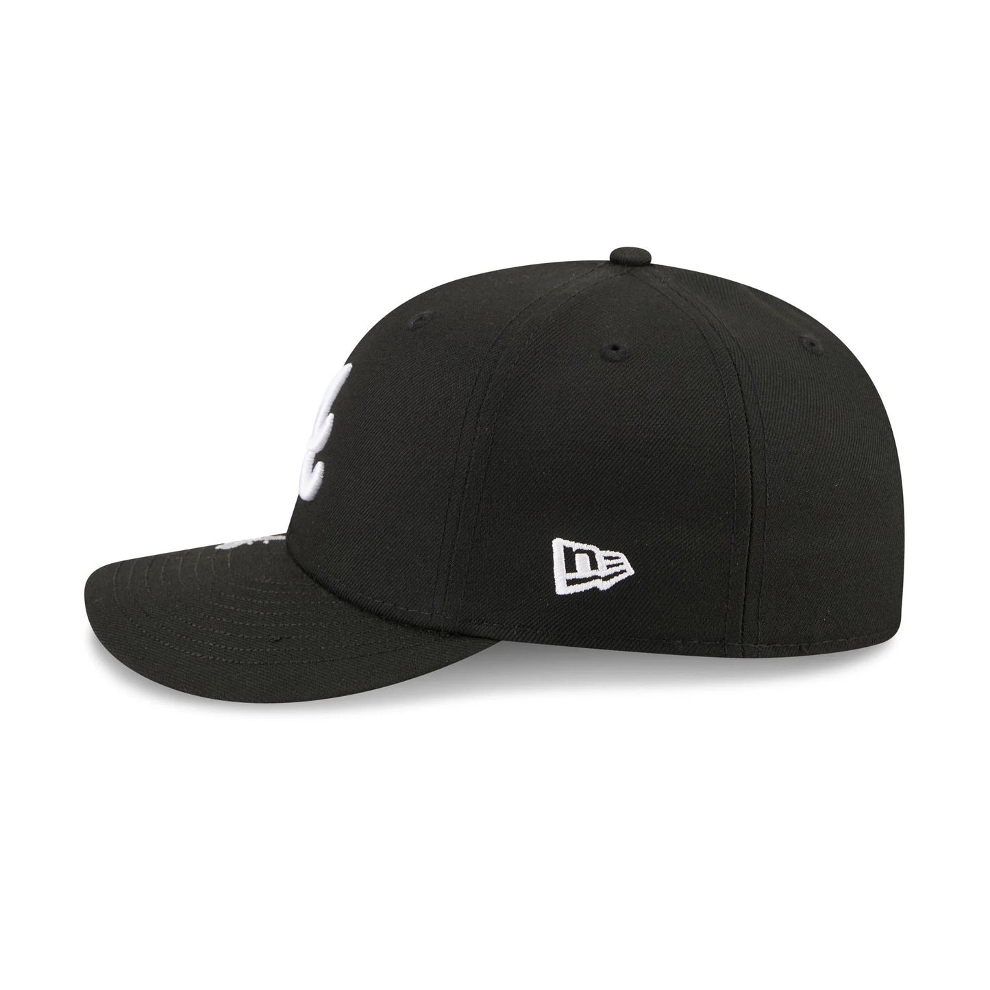 Atlanta Braves MLB Waves 59FIFTY Fitted New Era Black/White Official Team Hat Sports Fan Cap Official NFL Team Hat Football Fan Cap