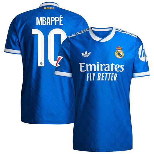 Kylian Mbappé Real Madrid adidas 2025 26 Third Authentic Player Jersey - Blue Official Team Jersey Sports Fan Apparel