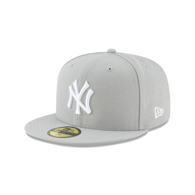 New York Yankees MLB Basic 59Fifty Fitted New Era Grey/White Official Team Hat Sports Fan Cap Official NFL Team Hat Football Fan Cap