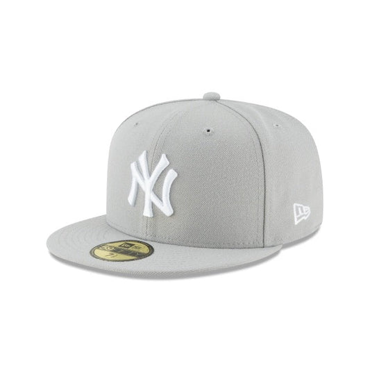 New York Yankees MLB Basic 59Fifty Fitted New Era Grey/White Official Team Hat Sports Fan Cap Official NFL Team Hat Football Fan Cap