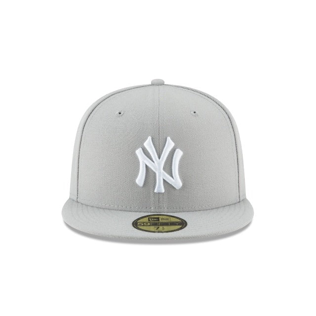 New York Yankees MLB Basic 59Fifty Fitted New Era Grey/White Official Team Hat Sports Fan Cap Official NFL Team Hat Football Fan Cap