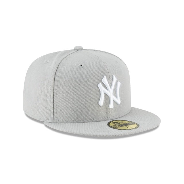 New York Yankees MLB Basic 59Fifty Fitted New Era Grey/White Official Team Hat Sports Fan Cap Official NFL Team Hat Football Fan Cap