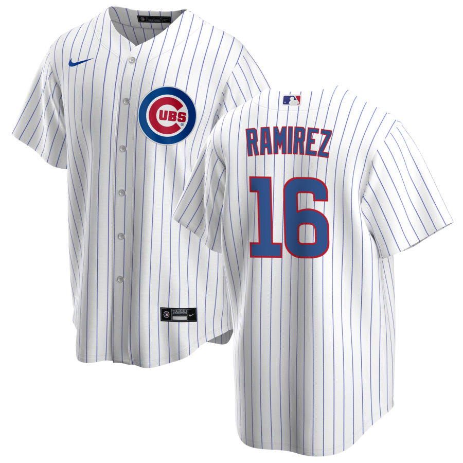 NIKE Men's Aramis Ramirez Chicago Cubs Premium Twill White Home Replica Jersey Official Team Jersey Sports Fan Apparel Official NFL Team Jersey Football Fan Apparel