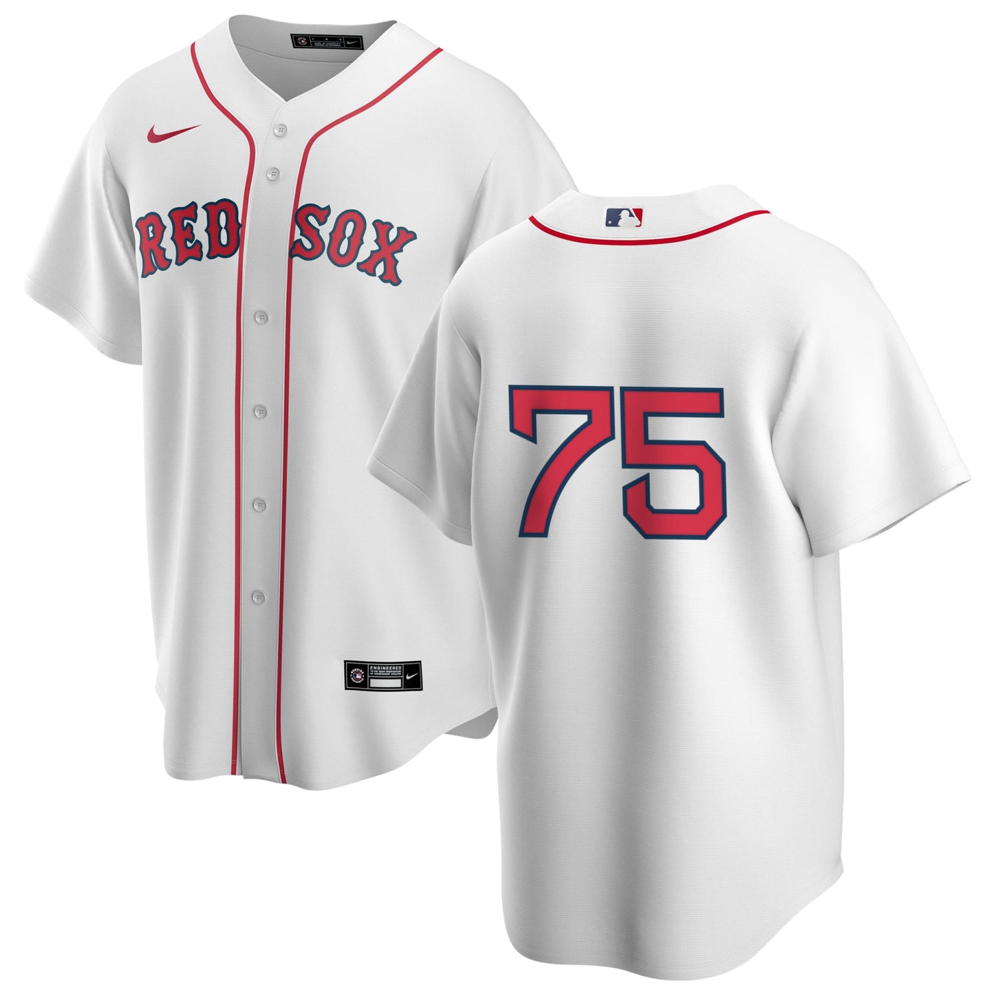 Men's Nike Boston Red Sox Carlos Narvaez #75 Home Official Replica Player Jersey Official Team Jersey Sports Fan Apparel Official NFL Team Jersey Football Fan Apparel