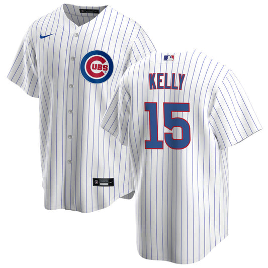 NIKE Men's Carson Kelly Chicago Cubs Premium Twill White Home Replica Jersey Official Team Jersey Sports Fan Apparel Official NFL Team Jersey Football Fan Apparel