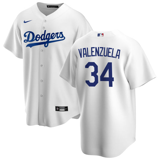 Men's Fernando Valenzuela Los Angeles Dodgers Nike White Home Replica Team Jersey Official Team Jersey Sports Fan Apparel Official NFL Team Jersey Football Fan Apparel