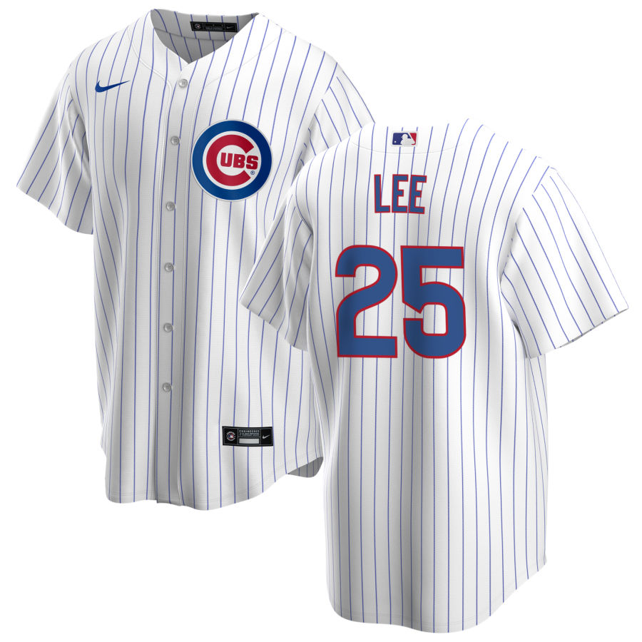 NIKE Men's Derrek Lee Chicago Cubs Premium Twill White Home Replica Jersey Official Team Jersey Sports Fan Apparel Official NFL Team Jersey Football Fan Apparel