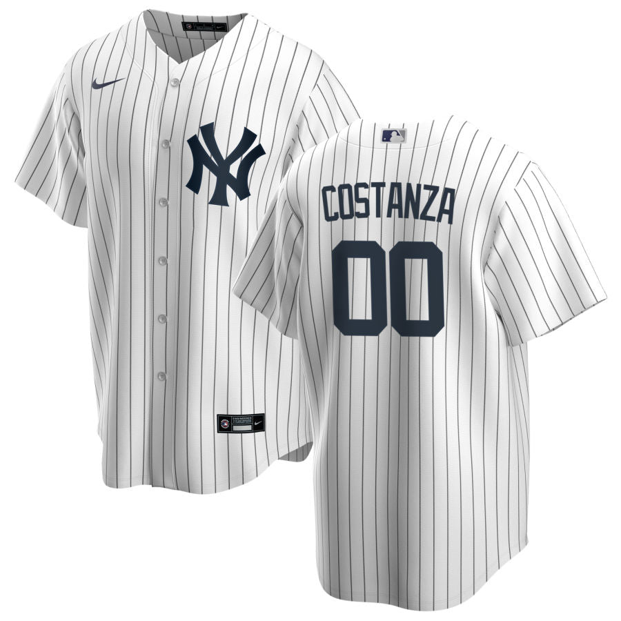 Men's Nike George Costanza White New York Yankees Home Official Replica Player Jersey Official Team Jersey Sports Fan Apparel Official NFL Team Jersey Football Fan Apparel