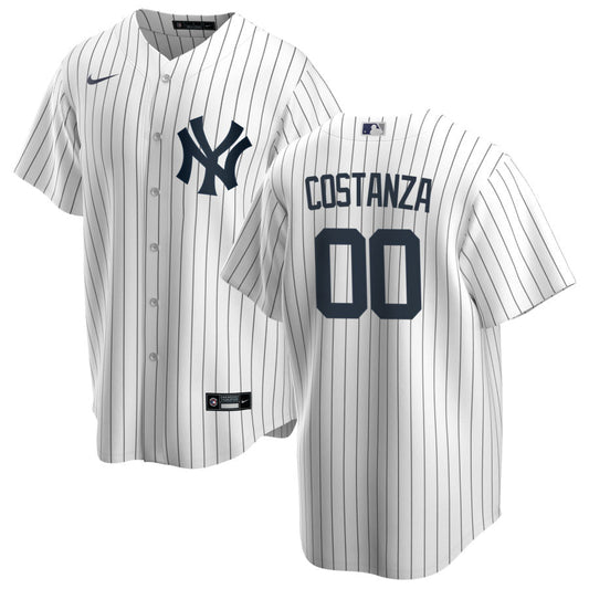 Men's Nike George Costanza White New York Yankees Home Official Replica Player Jersey Official Team Jersey Sports Fan Apparel Official NFL Team Jersey Football Fan Apparel