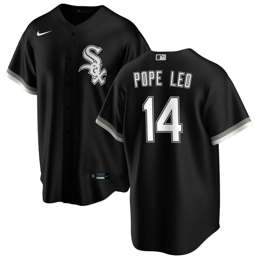 Pope Leo #14 Chicago White Sox NIKE Replica Men's Alternate Black Premium Twill Jersey Official Team Jersey Sports Fan Apparel Official NFL Team Jersey Football Fan Apparel
