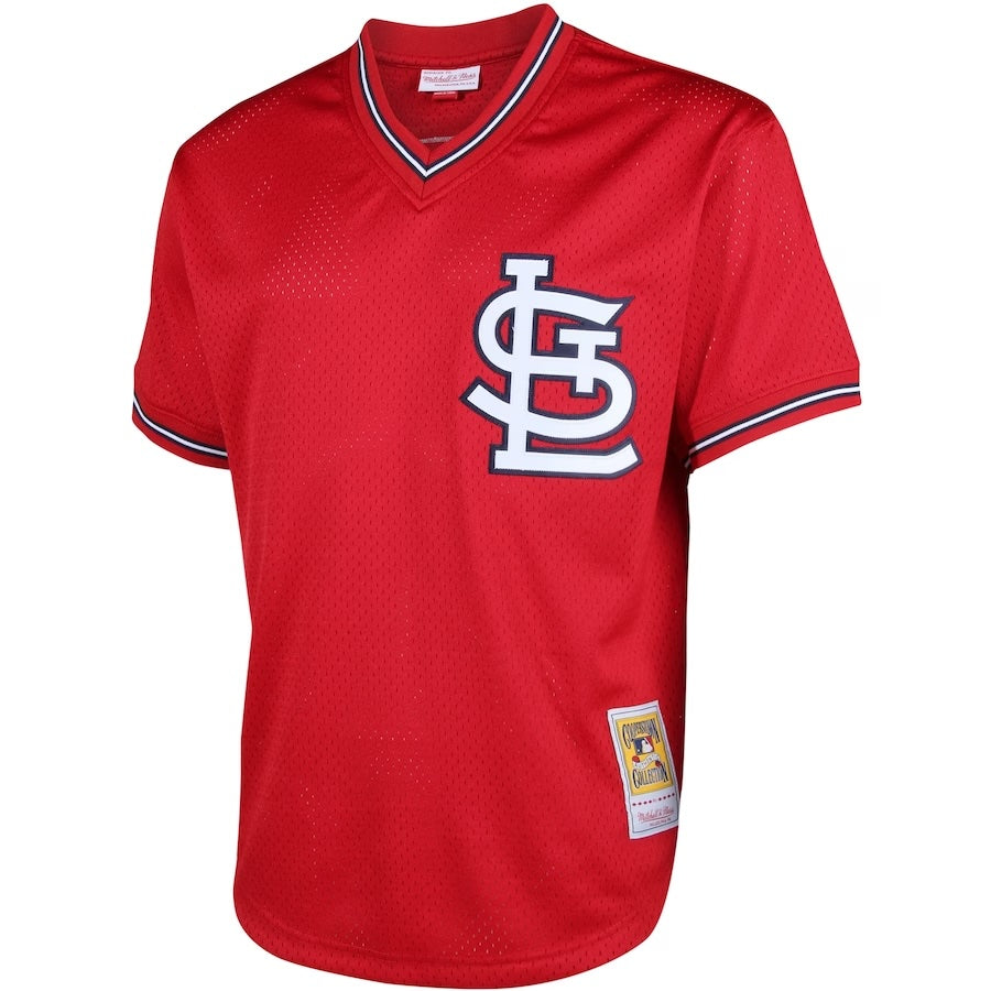 Men's Mitchell & Ness Ozzie Smith 1996 St. Louis Cardinals Batting Practice Cooperstown Jersey Official Team Jersey Sports Fan Apparel Official NFL Team Jersey Football Fan Apparel