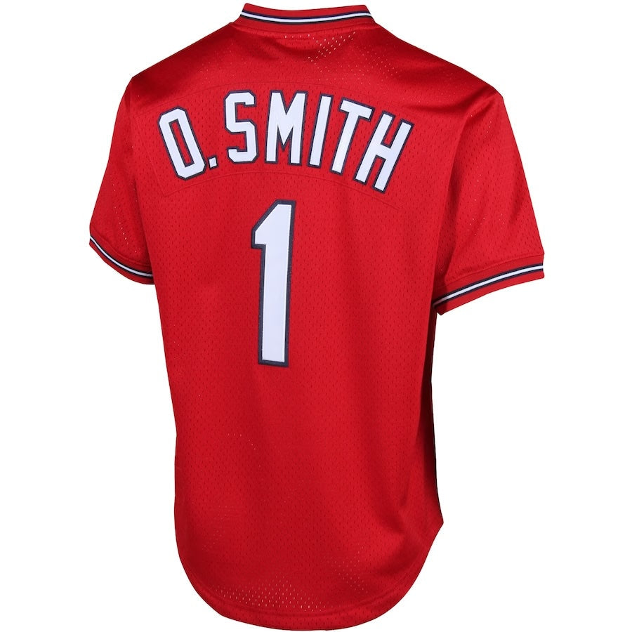 Men's Mitchell & Ness Ozzie Smith 1996 St. Louis Cardinals Batting Practice Cooperstown Jersey Official Team Jersey Sports Fan Apparel Official NFL Team Jersey Football Fan Apparel