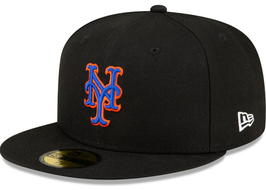 Men's New York Mets New Era Black Alternate Authentic Collection On Field 59FIFTY Fitted Hat Official Team Hat Sports Fan Cap Official NFL Team Hat Football Fan Cap