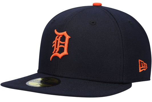 Men's Detroit Tigers New Era Navy Road Authentic Collection On-Field Logo 59FIFTY Fitted Hat Official Team Hat Sports Fan Cap Official NFL Team Hat Football Fan Cap