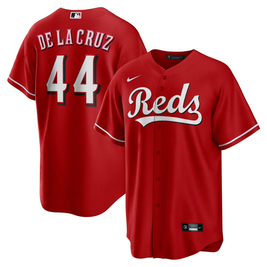 Men's Cincinnati Reds Elly De La Cruz Nike Red Alternate Replica Jersey Official Team Jersey Sports Fan Apparel Official NFL Team Jersey Football Fan Apparel