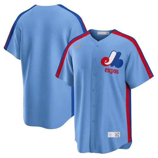 Men's Montreal Expos Nike Light Blue Road Cooperstown Collection Team Jersey Official Team Jersey Sports Fan Apparel Official NFL Team Jersey Football Fan Apparel