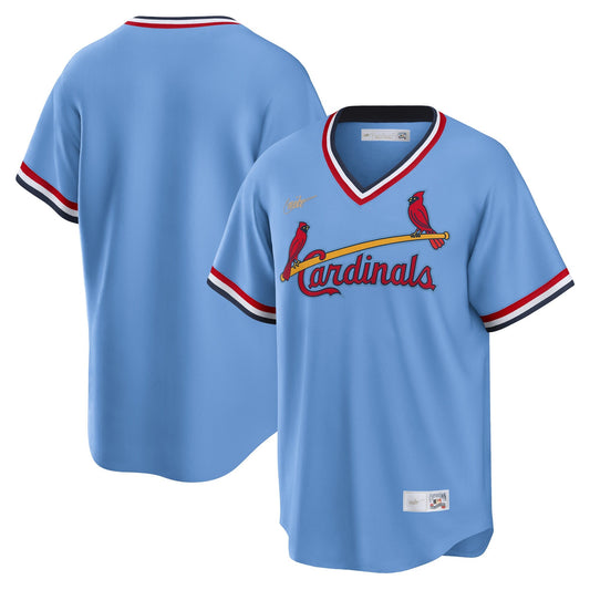 Men's St. Louis Cardinals Nike Light Blue Road Cooperstown Collection Team Jersey Official Team Jersey Sports Fan Apparel Official NFL Team Jersey Football Fan Apparel