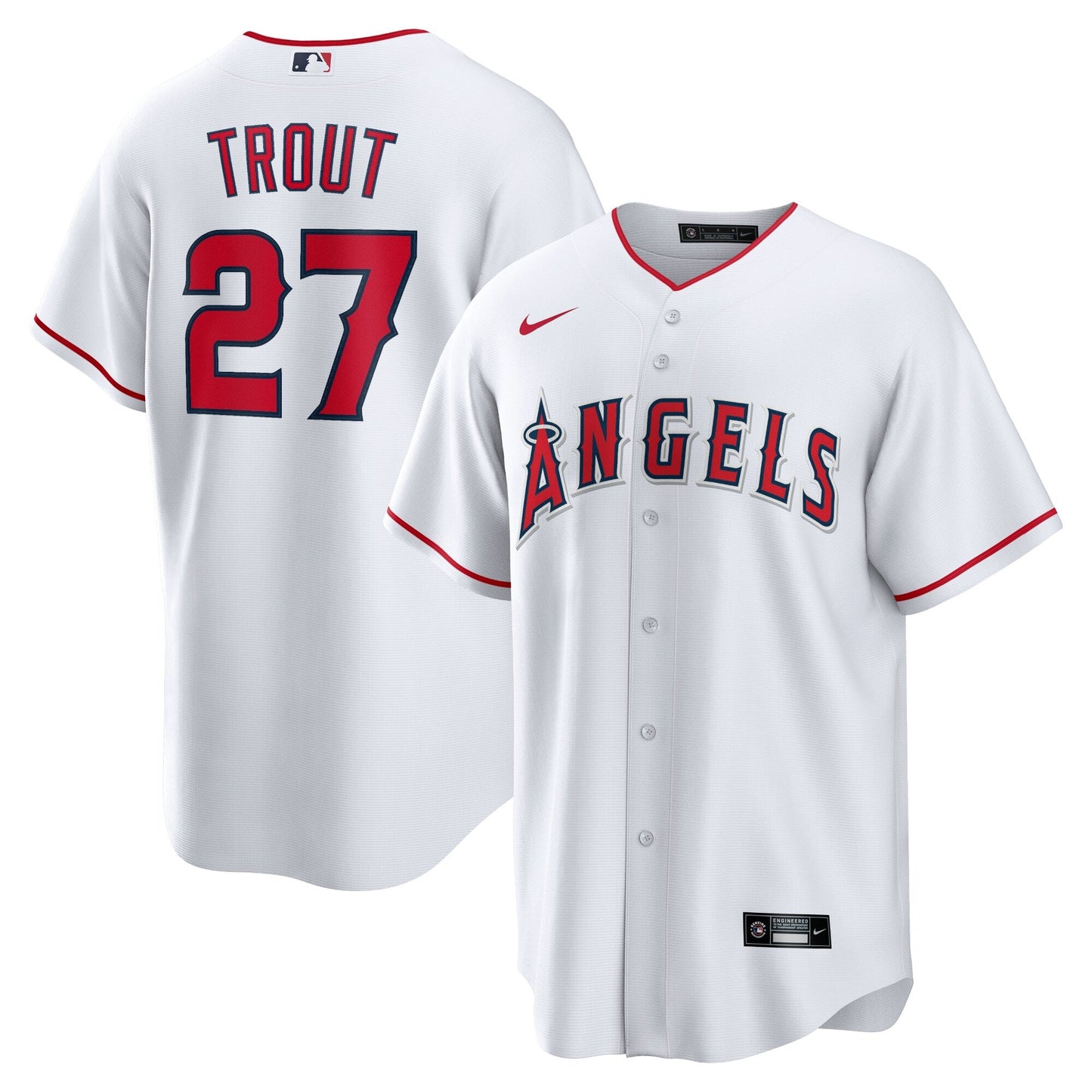 Men's Los Angeles Angels Mike Trout Nike White Home Replica Player Jersey Official Team Jersey Sports Fan Apparel Official NFL Team Jersey Football Fan Apparel