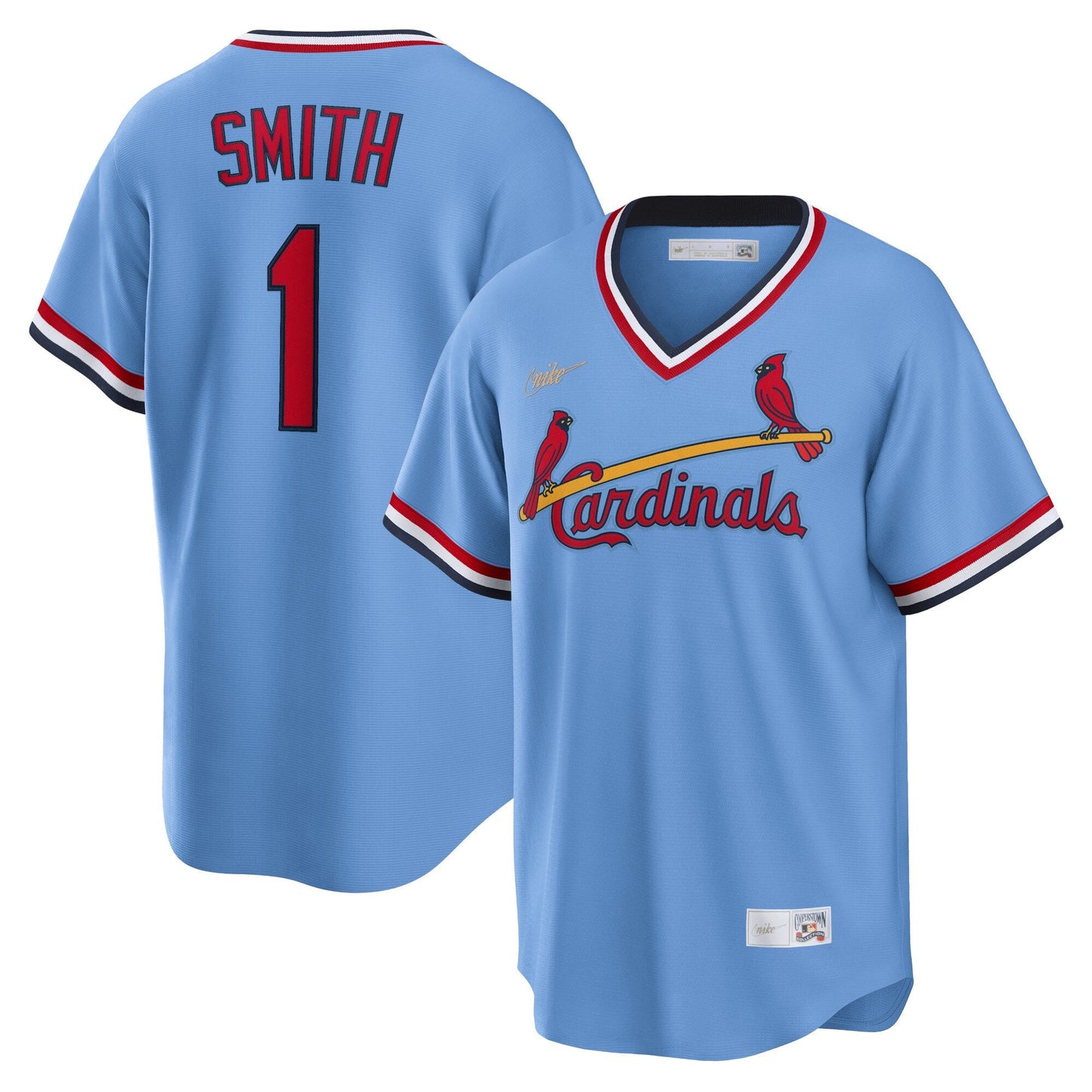 Ozzie Smith St. Louis Cardinals Nike Road Cooperstown Collection Player Jersey - Light Blue Official Team Jersey Sports Fan Apparel Official NFL Team Jersey Football Fan Apparel