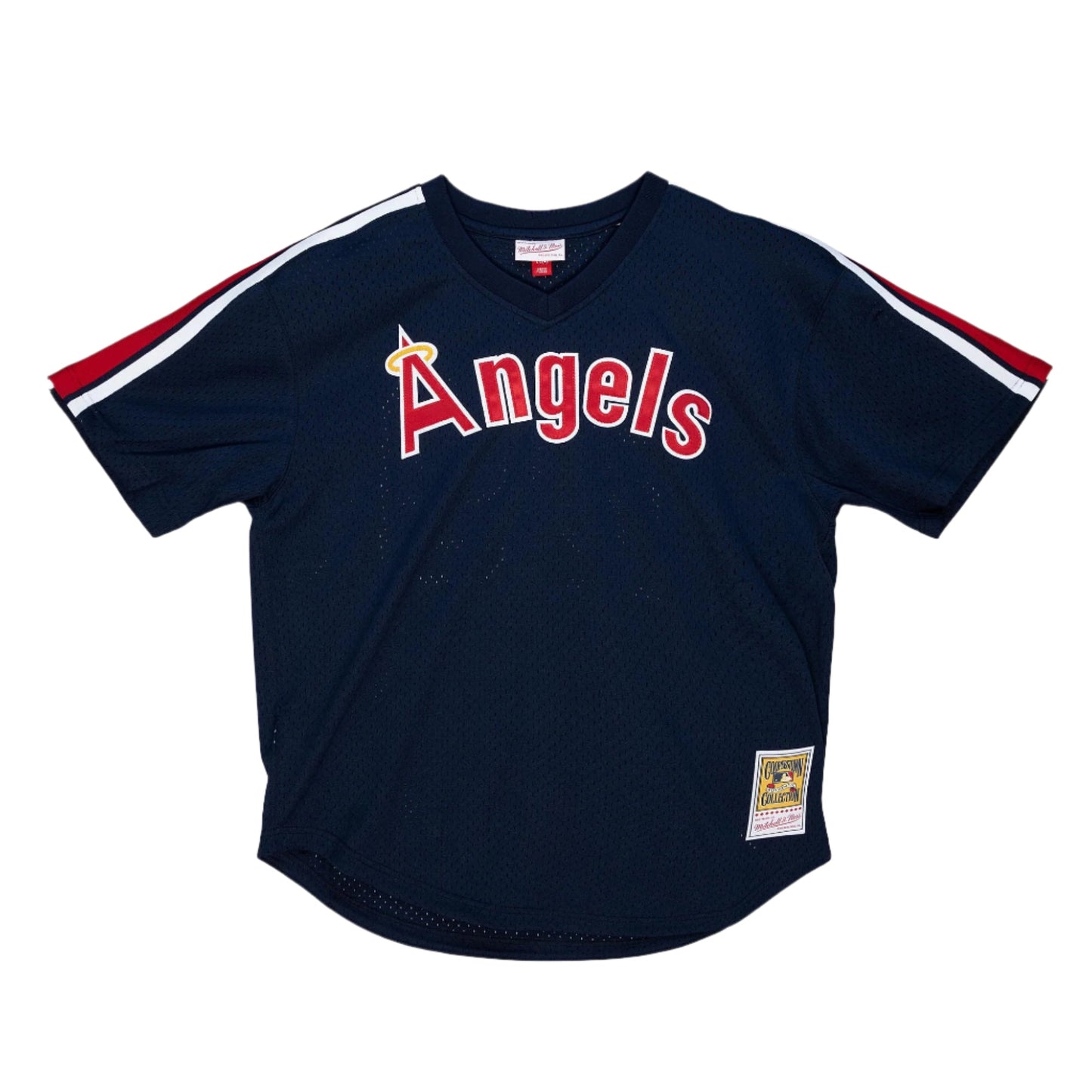Men's Rod Carew California Angels Mitchell & Ness Cooperstown Collection Mesh Batting Practice Button-Up Jersey - Navy Official Team Jersey Sports Fan Apparel Official NFL Team Jersey Football Fan Apparel