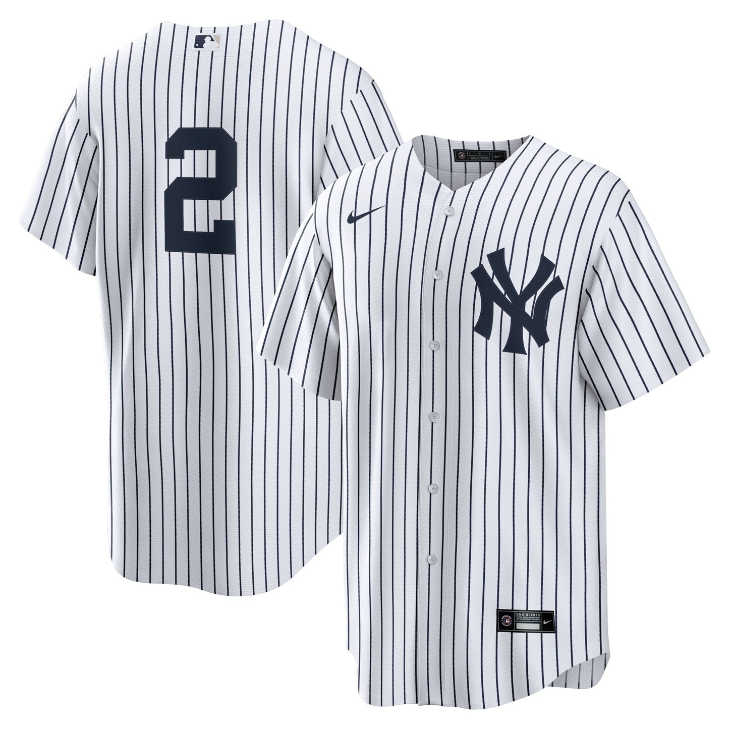 Men's Nike Derek Jeter #2 White New York Yankees Home Official Replica Player Jersey Official Team Jersey Sports Fan Apparel Official NFL Team Jersey Football Fan Apparel