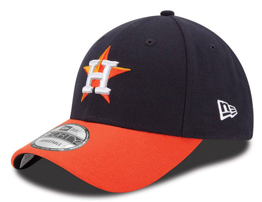 Houston Astros Men's New Era Navy/Orange Road League 9FORTY Adjustable Hat Official Team Hat Sports Fan Cap Official NFL Team Hat Football Fan Cap