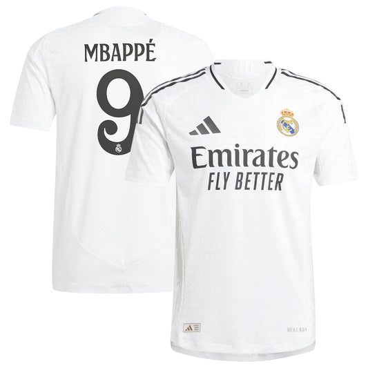 Kylian Mbappé 9 Real Madrid adidas 2024 25 Home Player Jersey - White Official Team Jersey Sports Fan Apparel