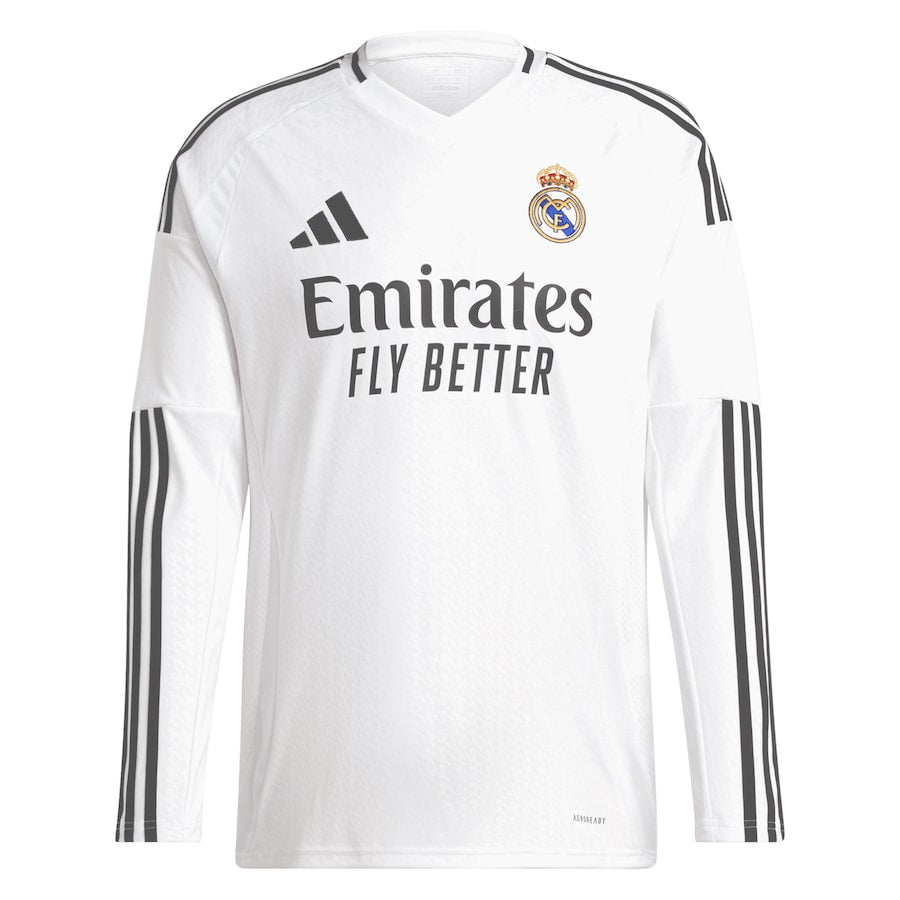 Kylian Mbappé 9 Real Madrid adidas 2024 25 Home Long Sleeve Player Jersey - White Official Team Jersey Sports Fan Apparel