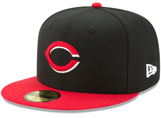 Men's Cincinnati Reds New Era Black/Red Alternate Authentic Collection On-Field 59FIFTY Fitted Hat Official Team Hat Sports Fan Cap Official NFL Team Hat Football Fan Cap