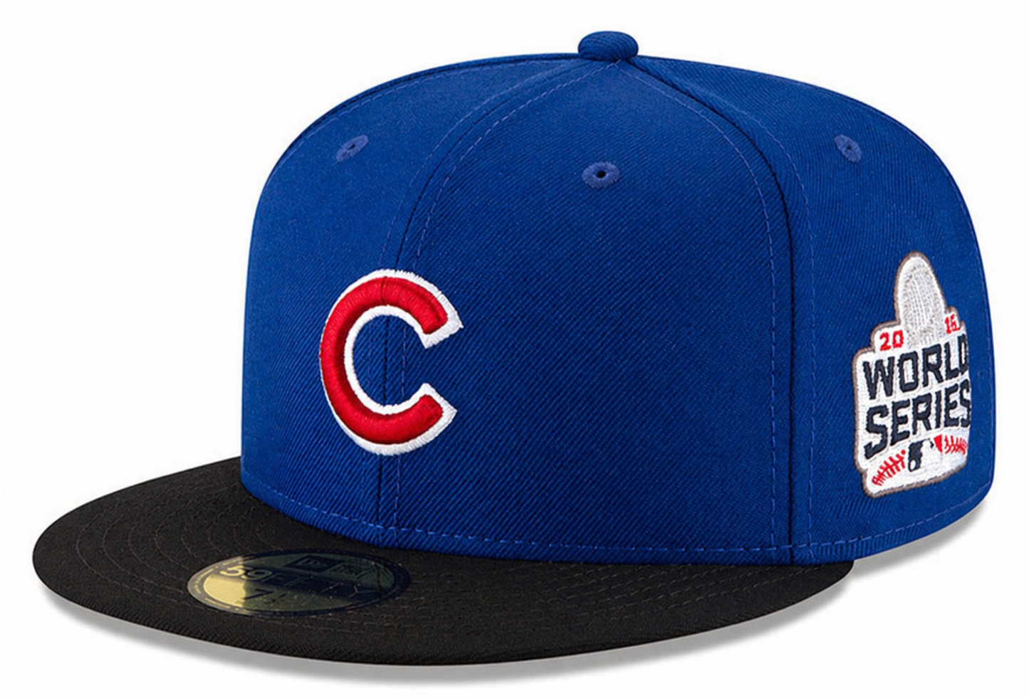 Chicago Cubs New Era 2016 World Series Wool 2 Tone Royal/Black 59FIFTY Fitted Hat Official Team Hat Sports Fan Cap Official NFL Team Hat Football Fan Cap