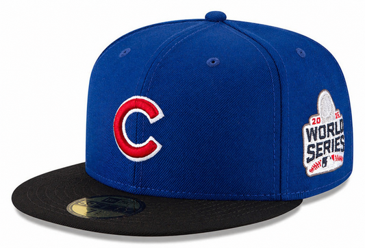Chicago Cubs New Era 2016 World Series Wool 2 Tone Royal/Black 59FIFTY Fitted Hat Official Team Hat Sports Fan Cap Official NFL Team Hat Football Fan Cap