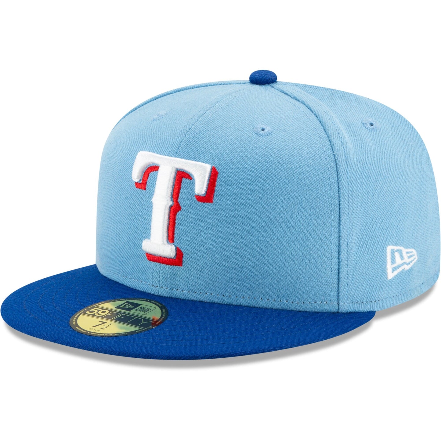 New Era Texas Rangers Light Blue/Royal On-Field Authentic Collection 59FIFTY Fitted Hat Official Team Hat Sports Fan Cap Official NFL Team Hat Football Fan Cap