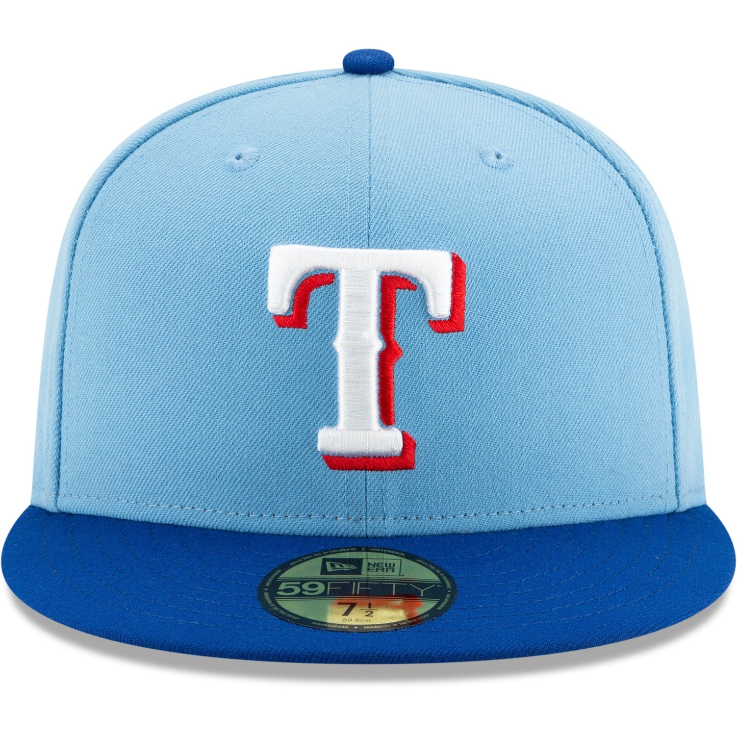 New Era Texas Rangers Light Blue/Royal On-Field Authentic Collection 59FIFTY Fitted Hat Official Team Hat Sports Fan Cap Official NFL Team Hat Football Fan Cap