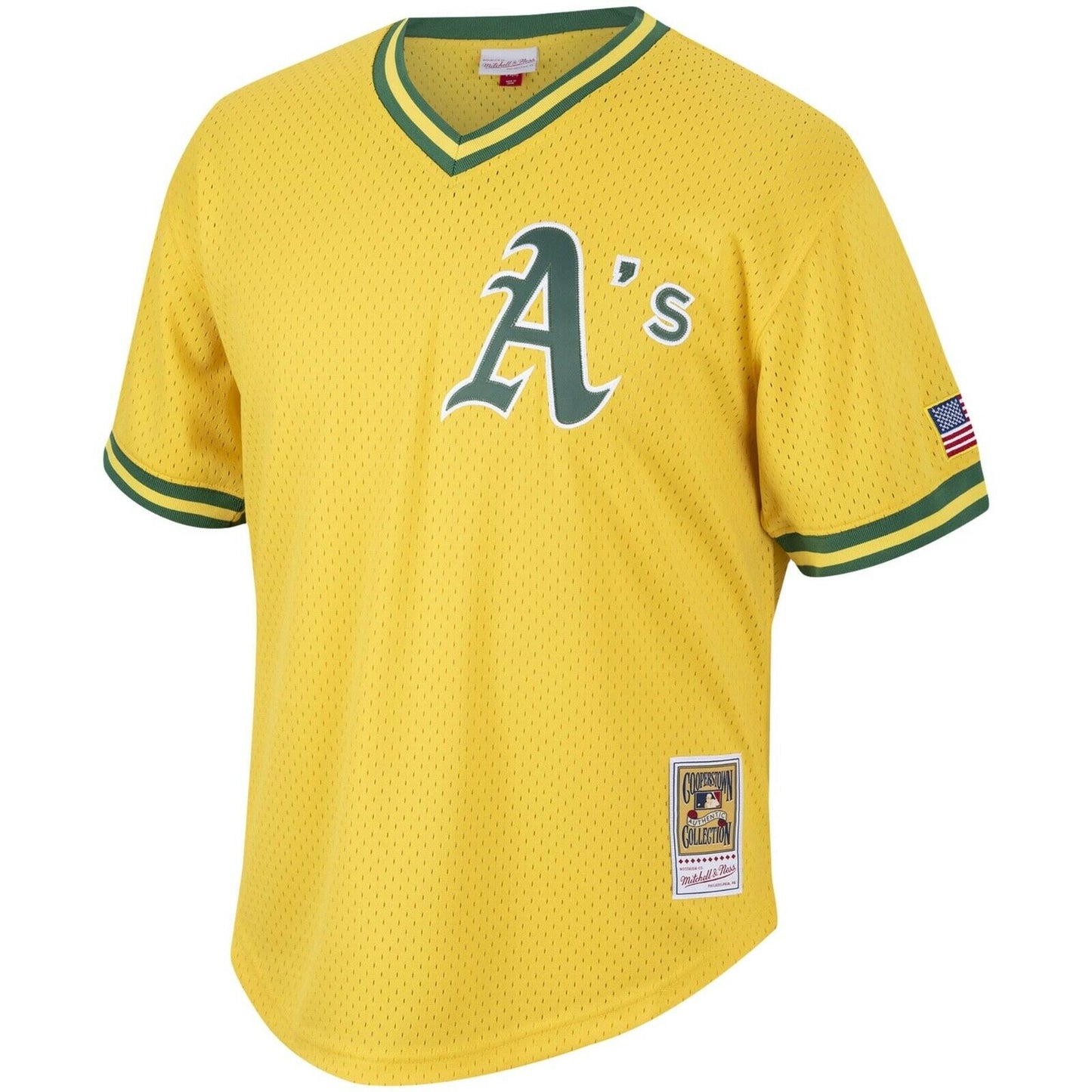 Mitchell & Ness Oakland Athletics Mark McGwire 1990 Cooperstown Collection Authentic Practice Jersey - Yellow Official Team Jersey Sports Fan Apparel Official NFL Team Jersey Football Fan Apparel