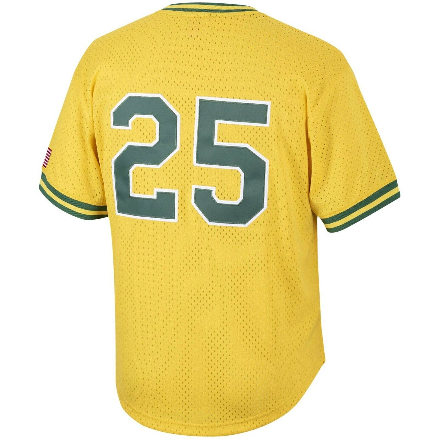 Mitchell & Ness Oakland Athletics Mark McGwire 1990 Cooperstown Collection Authentic Practice Jersey - Yellow Official Team Jersey Sports Fan Apparel Official NFL Team Jersey Football Fan Apparel