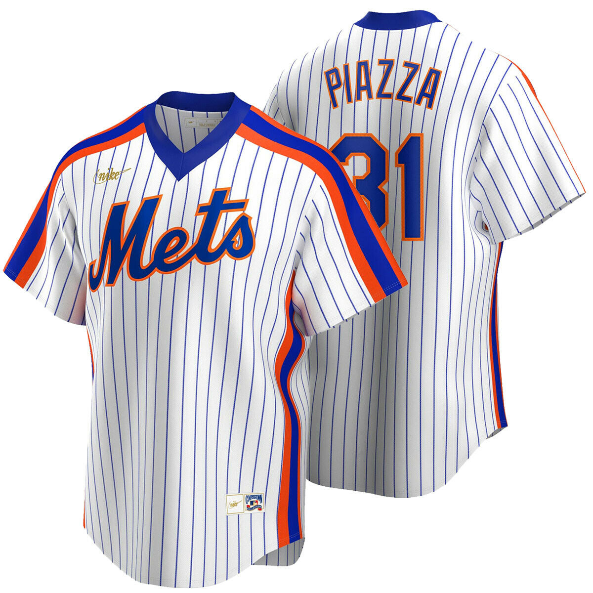 Men's Nike Mike Piazza New York Mets Cooperstown Collection Royal Pinstripe Replica Jersey Official Team Jersey Sports Fan Apparel Official NFL Team Jersey Football Fan Apparel