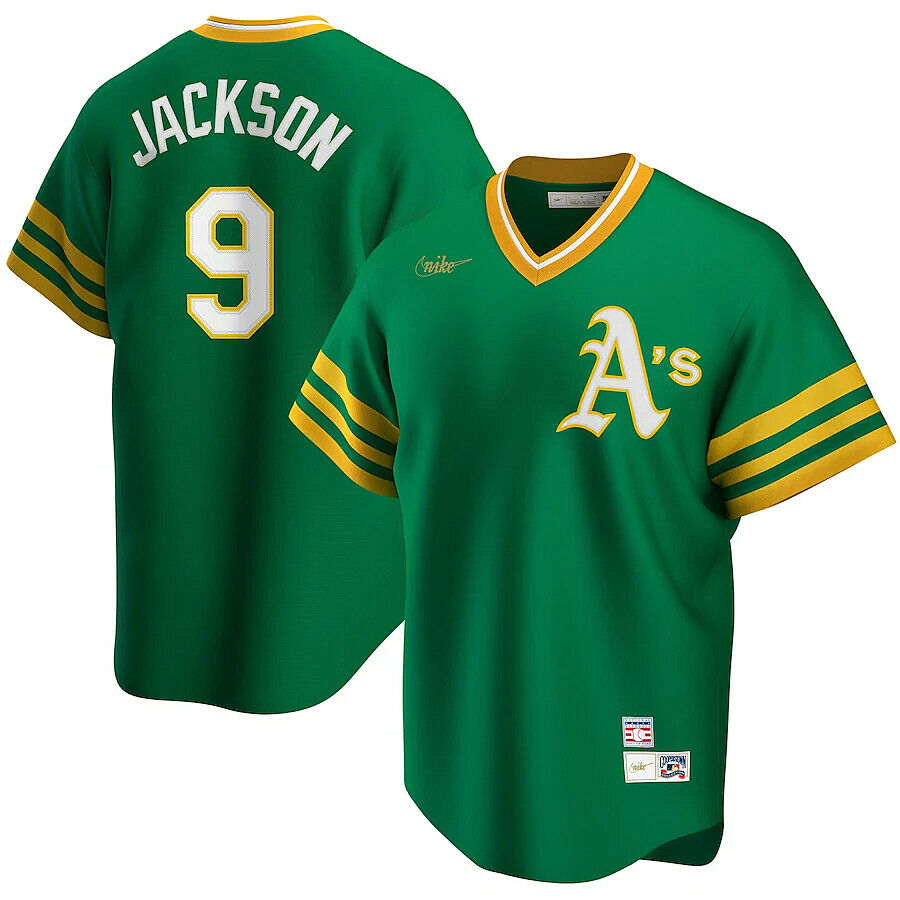 Reggie Jackson Oakland Athletics Nike Cooperstown Collection Player Jersey - Green Official Team Jersey Sports Fan Apparel Official NFL Team Jersey Football Fan Apparel