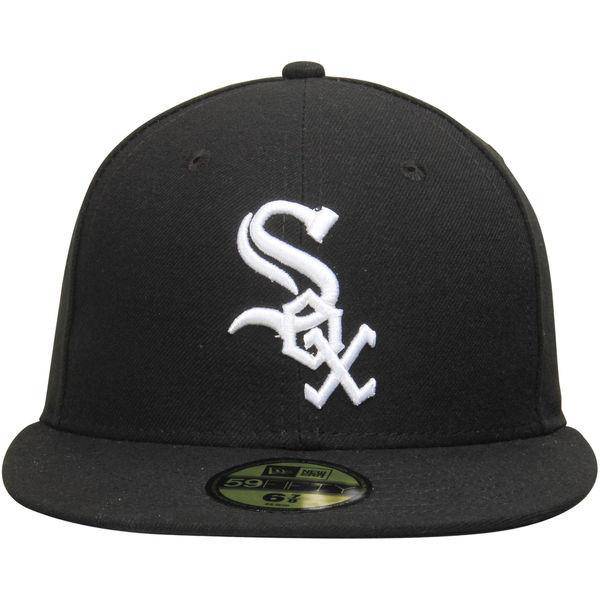 Men's Chicago White Sox New Era Black Game Authentic Collection On-Field 59FIFTY Fitted Hat Official Team Hat Sports Fan Cap Official NFL Team Hat Football Fan Cap